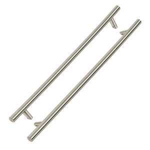600mm offset pull handle back to back pair in satin stainless steel