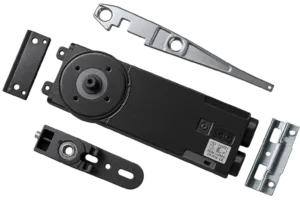 Transom closer – concealed door closer with arm and pivots for aluminium shopfront doors
