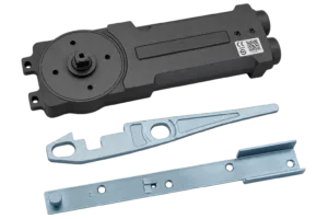 Medium duty transom door closer kit for aluminium doors