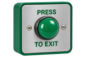 Wide press to exit button green door release stainless steel